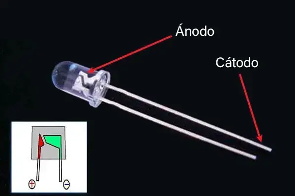 diodo emisor de luz polaridad